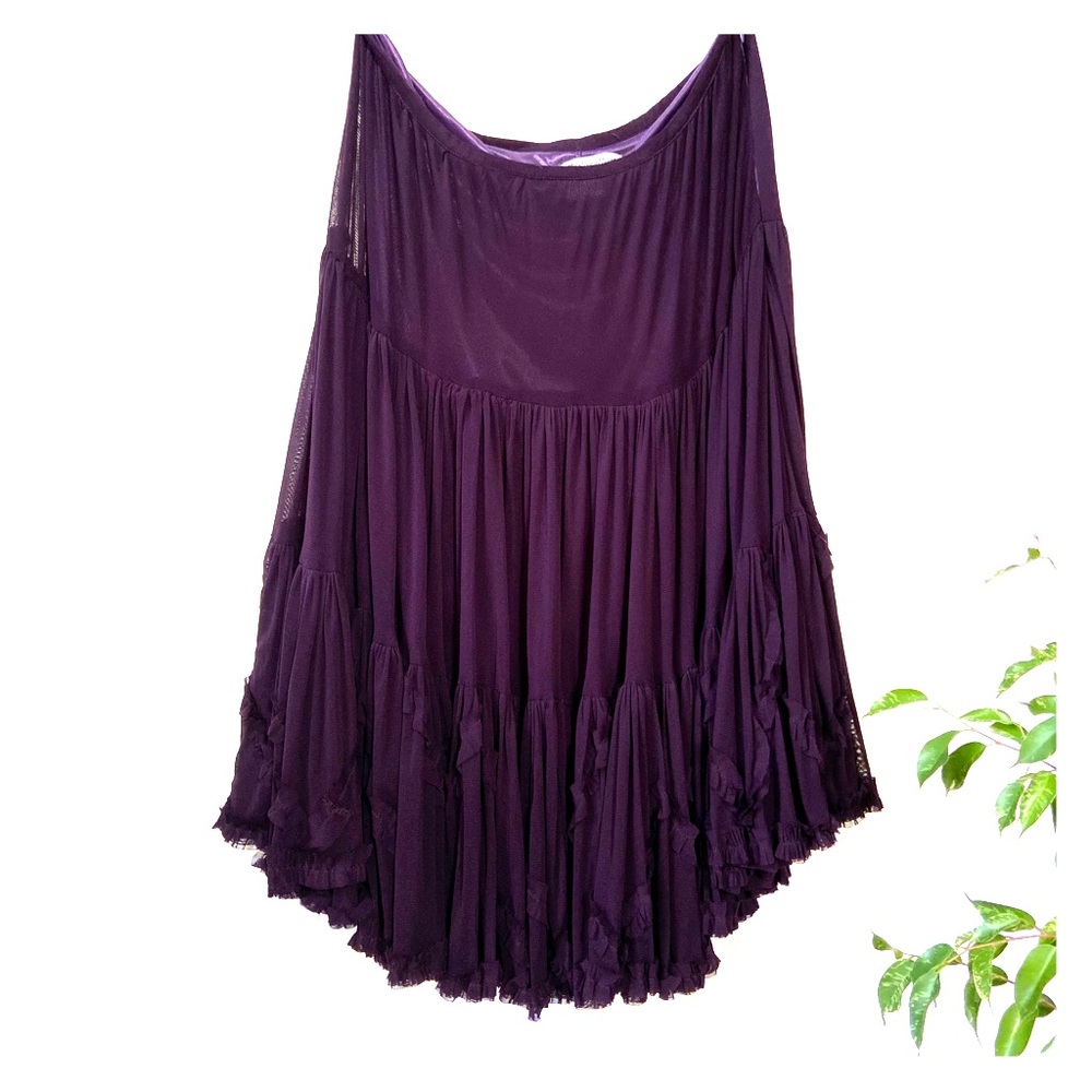Papillon Los Angeles deep purple ruffle skirt